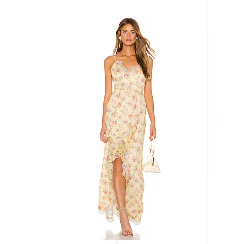 Majorelle Revolve Floral Yellow Maxi Dress Sold Out NWT sz L